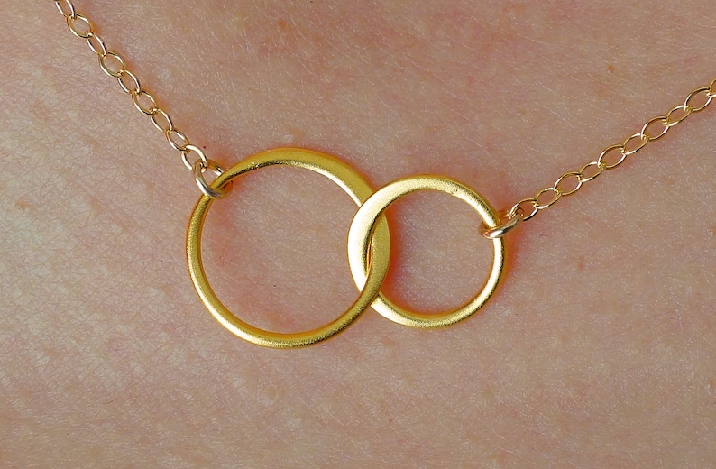 Forever Linked Together Small Circles Necklace in Gold best Etsy