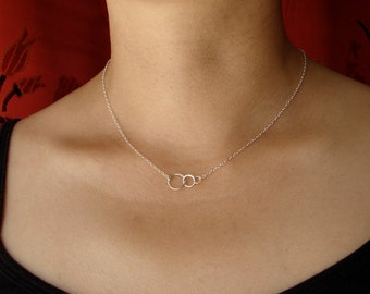 Tiny Three Linked Circles in Sterling Silver