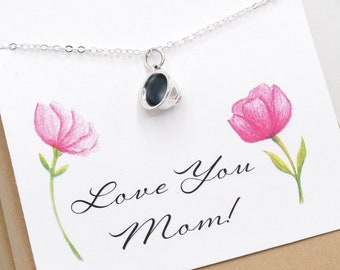 Mother's Day Silver Teacup Necklace Adjustable Necklace Mothers Day Gift Tea Party Gifts Teacup Tea Lovers High Tea Necklace Love You Mom