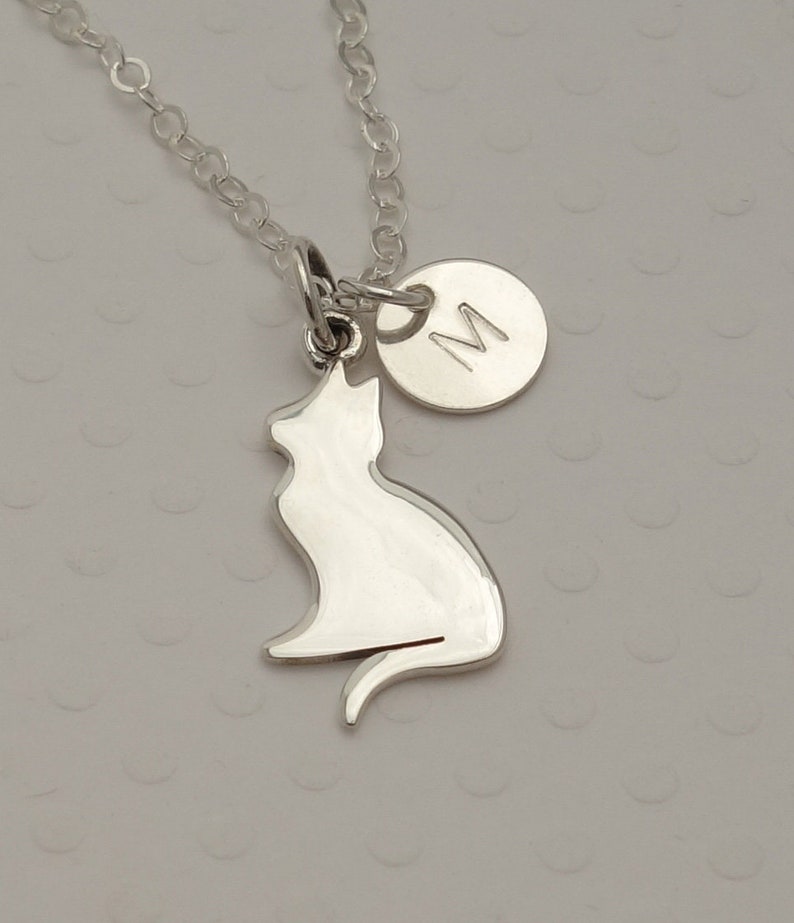 Personalized Cat Lover Gift for Her Cat Jewelry Personalized Cat Necklace Sterling Silver Cat Memorial Necklace Personalized Cat Gift