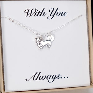 Sterling Silver Personalized Corgi Necklace: Initial Disc, Corgi Mom Gift