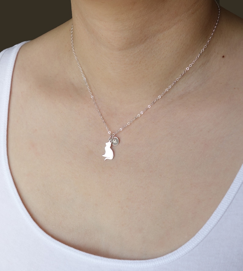Personalized Cat Lover Gift for Her Cat Jewelry Personalized Cat Necklace Sterling Silver Cat Memorial Necklace Personalized Cat Gift