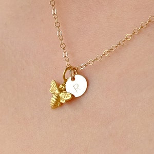 Bee Necklace, Bronze Bee Earrings, Sterling Silver Flower With Bronze Honey  Bee, Gift for Best Friend, Jewelry Set for Women, Post Studs 