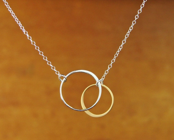 Sterling Silver Gold Plated Two Chains With Round Charms Necklace - Unique  Gold & Diamonds