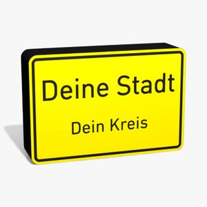 Personalisierbare Ortstafel / Ortseingangsschild Lampe