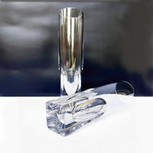 Baccarat Pluton - 6 platte kristallen bekers - 4oz - jaren 80