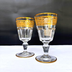 Baccarat Eldorado - 6 Gold Crystal Water glasses - 1970&#39;s