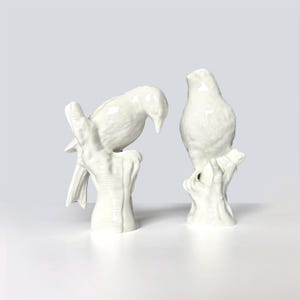 KPM Germany,  a couple of white bird figurines in porcelain, 20th century