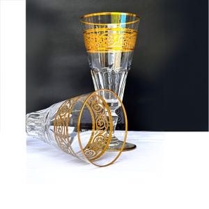 Baccarat Eldorado - 6 Gold crystal champagne glasses - 1970&#39;s