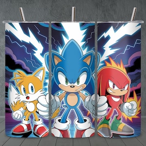 Sonic Tails Knuckles Poster, Trio Wall Art Print, Sonic Fan Gift, Kids Room Decor, Video Game Wall Art, Cartoon Gaming Print