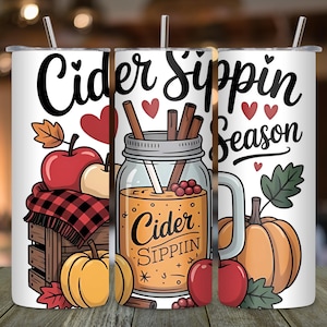 Cider Sippin&#39; Season Fall Print: Cozy Autumn Wall Art (Digital Download)