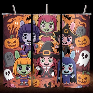 Halloween Monster PNG Bundle: Spooky Clipart, Tumbler Wrap (Digital Download)