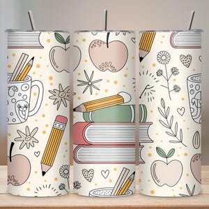 Back to School Seamless Pattern | Cute Books, Pencils Apples Digital Paper | Teacher Classroom Decor & Scrapbook Printable