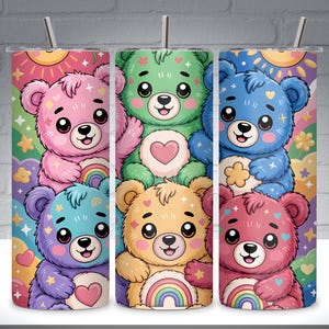 Rainbow Care Bear PNG: Kawaii Pastel Clipart (Digital Download)