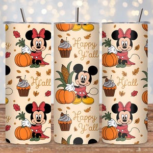 Autumn Halloween Mouse Tumbler Wrap PNG: 20 oz Skinny Cup Design (Digital Download)