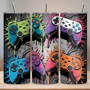 Colorful Retro Gamer Controller Wall Art | Cool Gaming Poster | Teen Room Decor | Neon Gamepad Print | Gamer Gift for Him