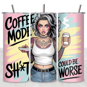 Funny Girl 20oz Tumbler Wrap PNG | Sarcastic, Sassy, Snarky, Seamless Adult Humor Skinny Tumbler Design | Instant Download