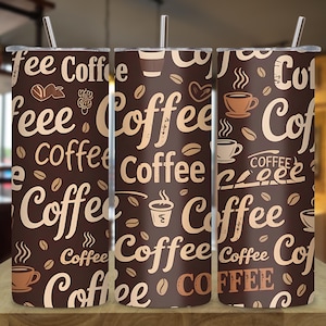 Patrón sin costuras de café / Papel digital de café marrón / Fondo para amantes del café / Imágenes prediseñadas de granos de espresso / Sublimación PNG