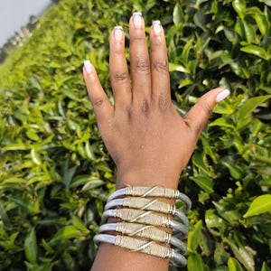 Adjustable Aluminum & Brass Cuff Bracelet: Unisex African Jewelry