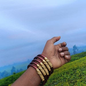Adjustable Aluminum and Brass Cuff Bracelet: Unisex African Jewelry