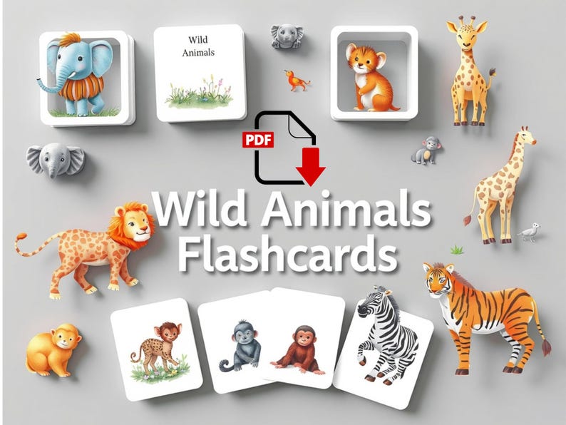 Wildcat Flash Card.pdf Wild Animals Flashcards for Kids: Printable Learning Cards (PDF ...