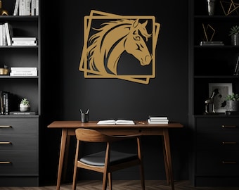 Horse Head Metal Wall Art, Modern Equine Decor, Unique Horse Wall Art, Animal Inspired Decor, Horse Design Wall Sign, Perfect Gift
