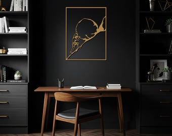 Man Pushing Stone Metal Wall Art – Strongman Pushing Boulder Design for Living Room, Office, or Gym – Motivational and Inspirational Decor