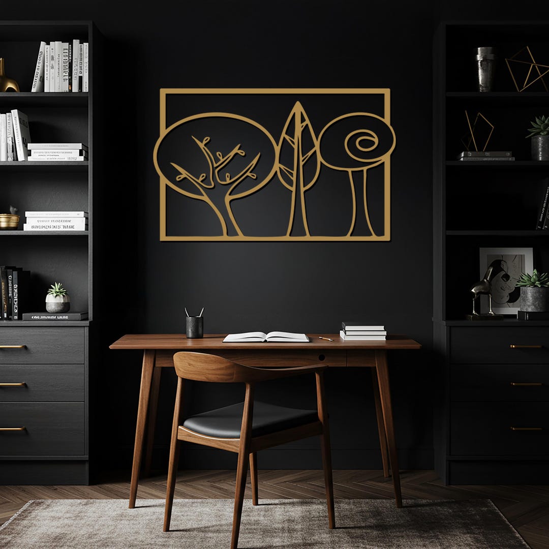 Tree Design Metal Wall Art, Nature-inspired Minimalist Home Decor ...