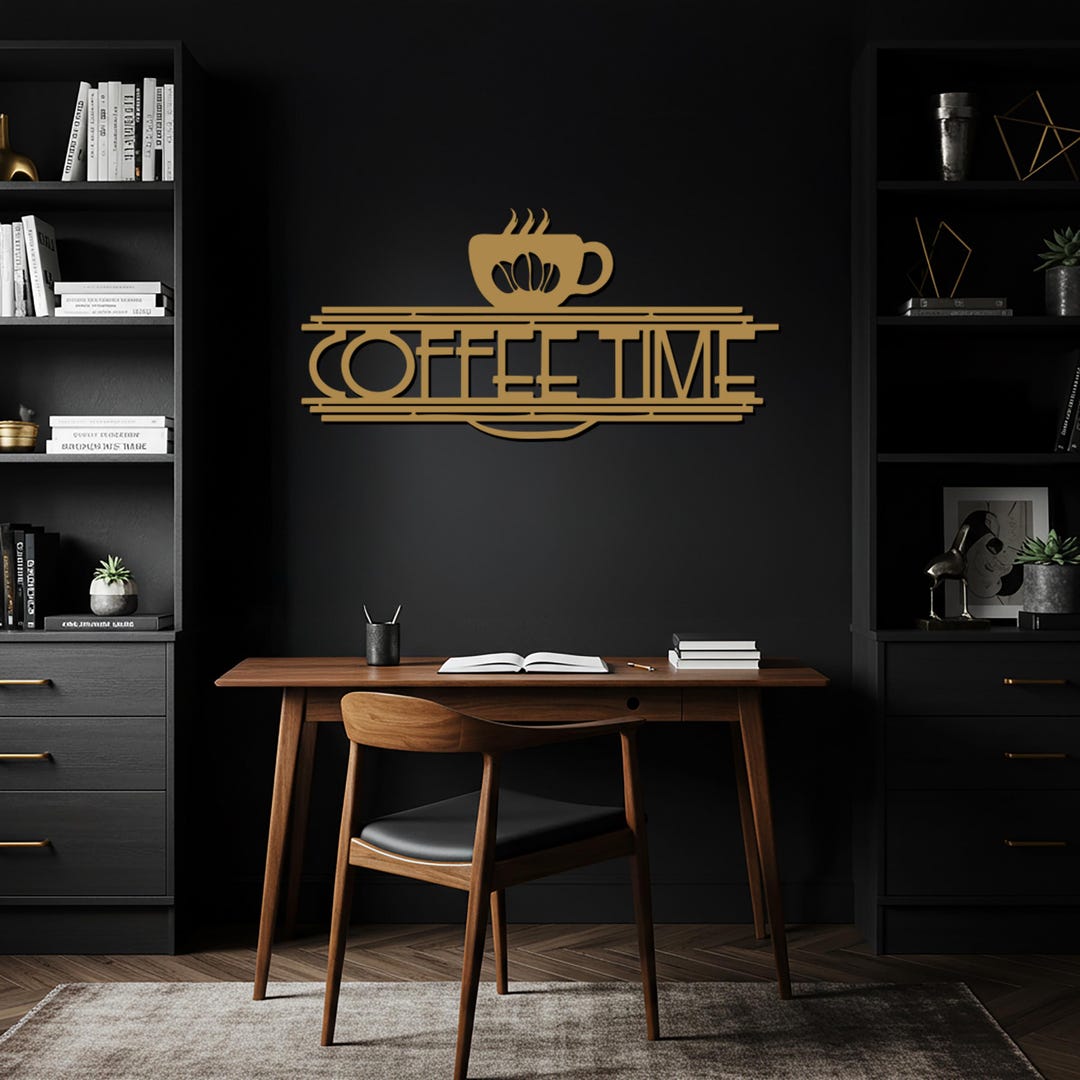 Coffee Wall Art, Coffee Time Sign, Kitchen Metal Sign, Cafe Wall Decor ...