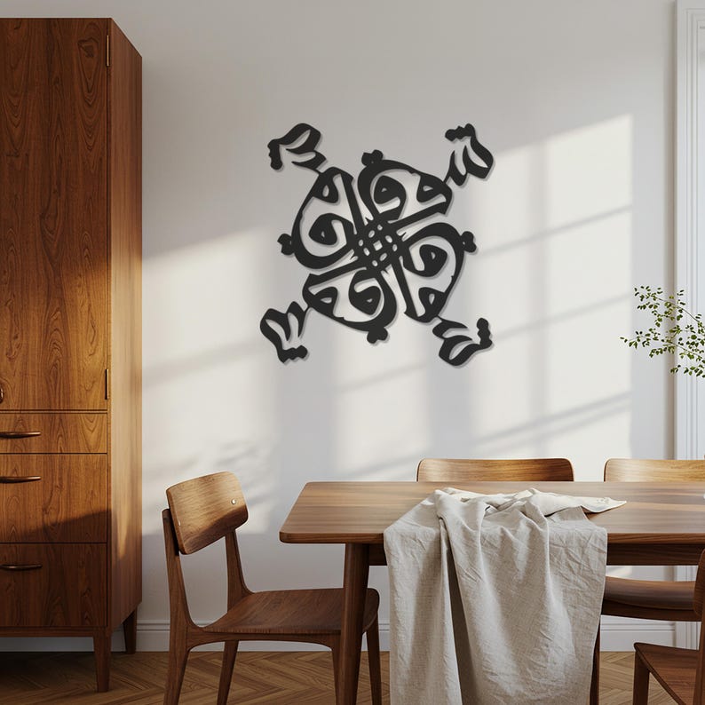 Picture of Geometric Mandala Metal Wall Art, Boho Tribal Pattern Decor, Abstract ...