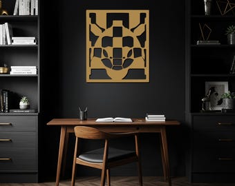 Arte de pared de metal con diseño geométrico de insectos, colgante de pared abstracto moderno, decoración de pared inspirada en insectos, escultura de metal única, decoración contemporánea para el hogar.