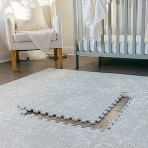 Baby Play Mat: 6x6 ft EVA Foam, Flower Garden Design