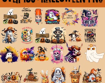 Halloween PNG Bundle: Spooky Clipart, Witch, Ghost, Pumpkin (Digital Download)