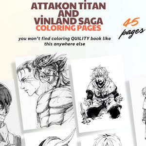 Attack on Titan - Vinland Saga Kleurplaten | 45+ afdrukbare anime-kleurplaten | Digitale mangakunst voor volwassenen en tieners