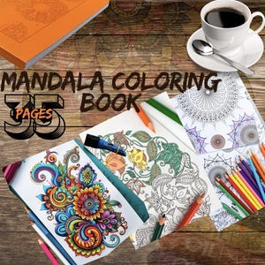 Mandala Coloring Book for kids and  Adults | Stress Relief Printable Pages | Digital Download PDF