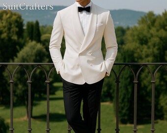 White Tuxedo Suit for Men | Wedding & Formal Dinner Jacket