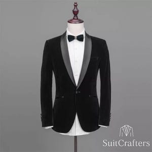 Handmade Black Velvet Tuxedo: Custom Tailored Wedding Suit