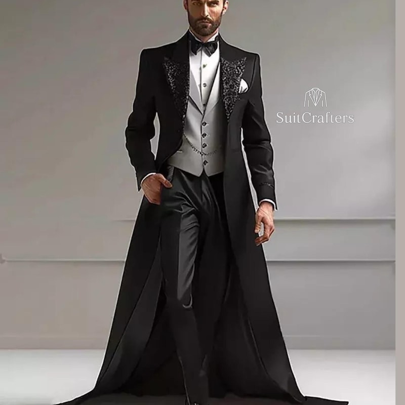 Tailcoat Jacket Rocker Long Tailcoat Tuxedo Jacket - Etsy