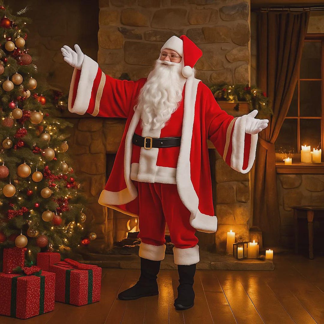 Luxury Velvet Santa Suit | Complete 3-piece Holiday Costume - Etsy