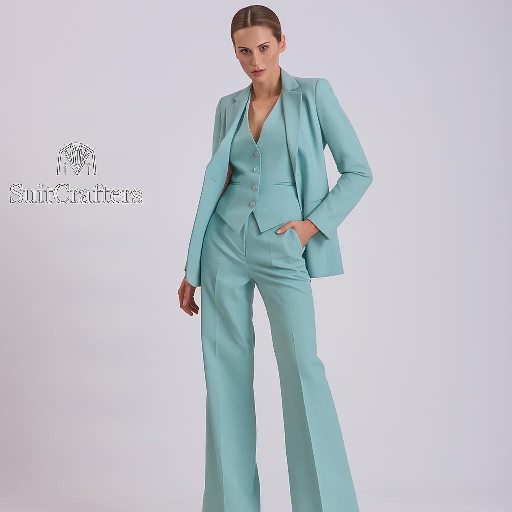 Blazer Verde Agua Traje Mujer Verde Menta Cómo Combinar Un
