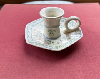 Vintage Royal Tara "Laura" Fine Bone China Chamberstick Candle Holder, Ireland
