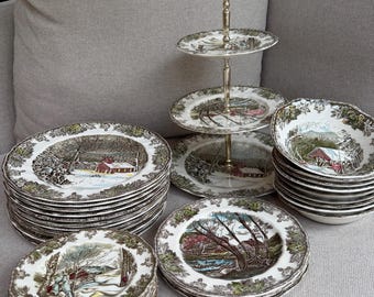 Vintage Johnson Bros Friendly Village Made in England Dinnerware