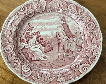 Spode Archive Collection Red Transferware Plate “Woodman”