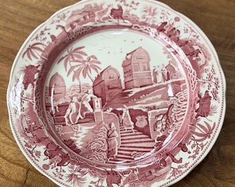 Spode Archive Collection Red Transferware Plate “Caramanian”