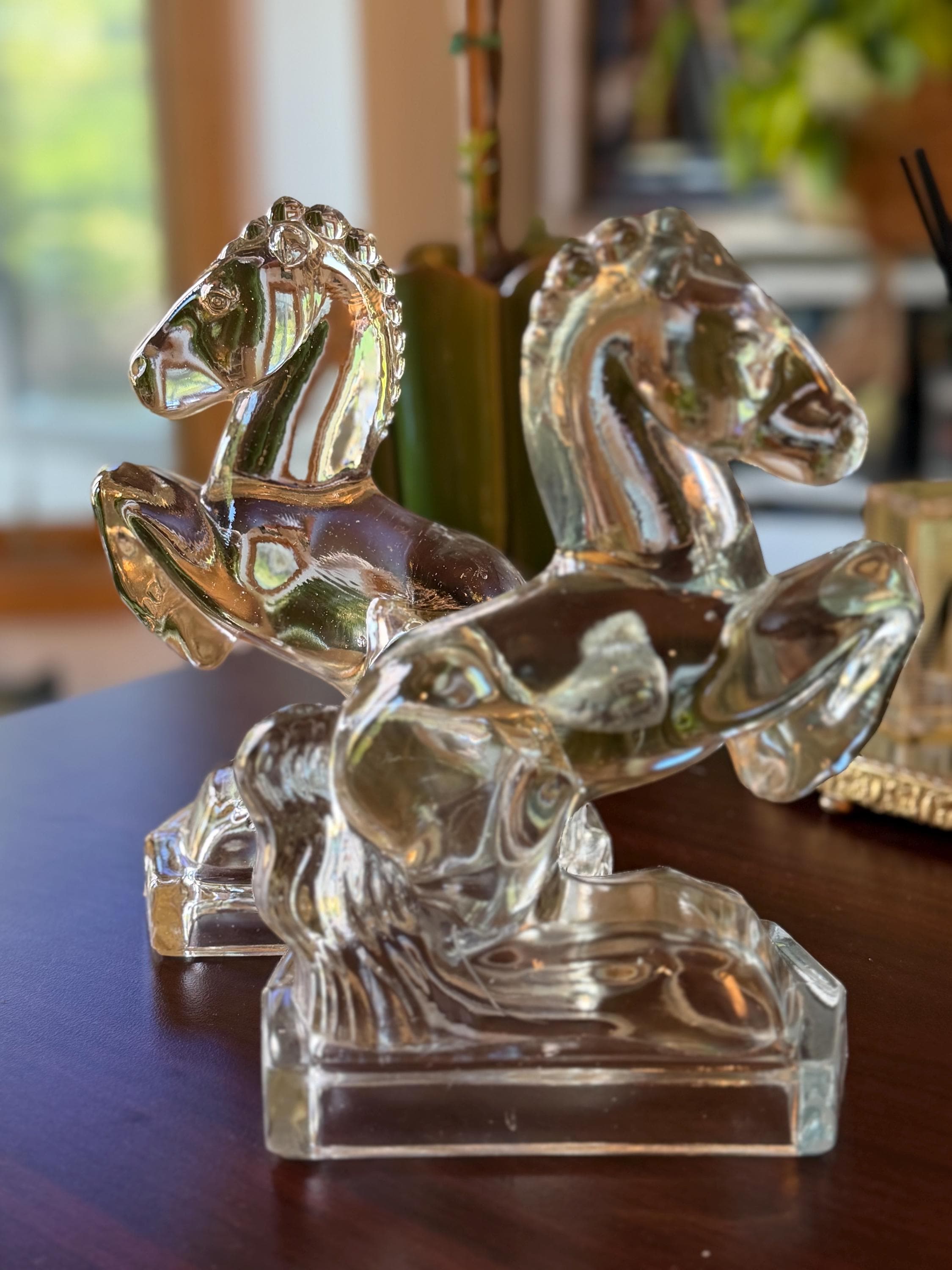 Glass Horse Bookends - Etsy