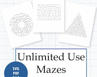 Laberintos de uso ilimitado: SVG, PNG, PDF. Descarga instantánea, sin restricciones.