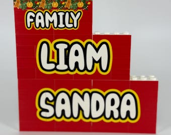 Personalised Lego bricks custom printed with Your name , seat names , guest name tags
