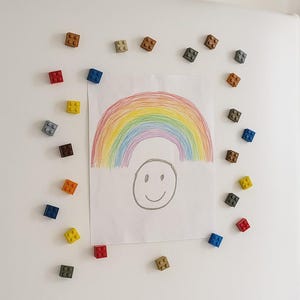 LEGO Fridge Magnets Set – Colorful Brick Magnets for Kids Artwork, Photos, Notes – Fun Gift for LEGO Lovers & Fridge Decor , personalised