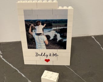 パーソナライズされたレゴ写真、パパと私のポラロイド、お父さんへのプレゼント、父の日、彼、お父さん、父の日、おじいちゃん、おじいちゃん、コスチューム、義父