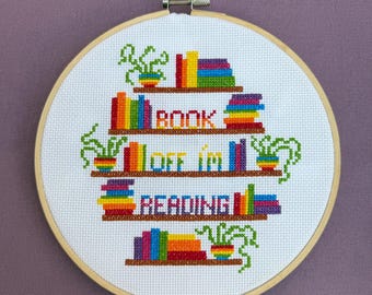 Book Off I'm Reading cross stitch pattern PDF